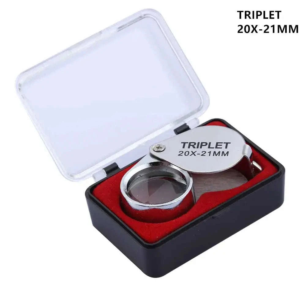 Pocket Loupe Magnifier – 10–30X Triplet Lens for Precision Viewing-Silver 20X