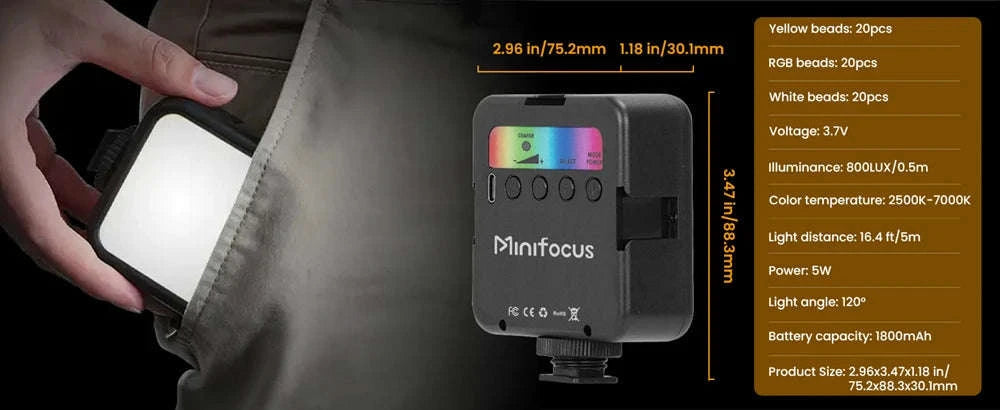 Pocket RGB Fill Light Portable LED Video Light-Default Title