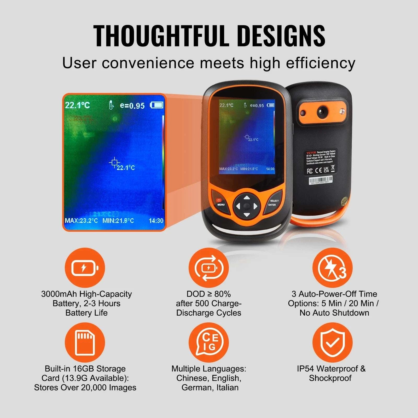 Pocket Thermal Imaging Camera 256x192 with WiFi & 3.2" Touchscreen-256x192 wifi / United States
