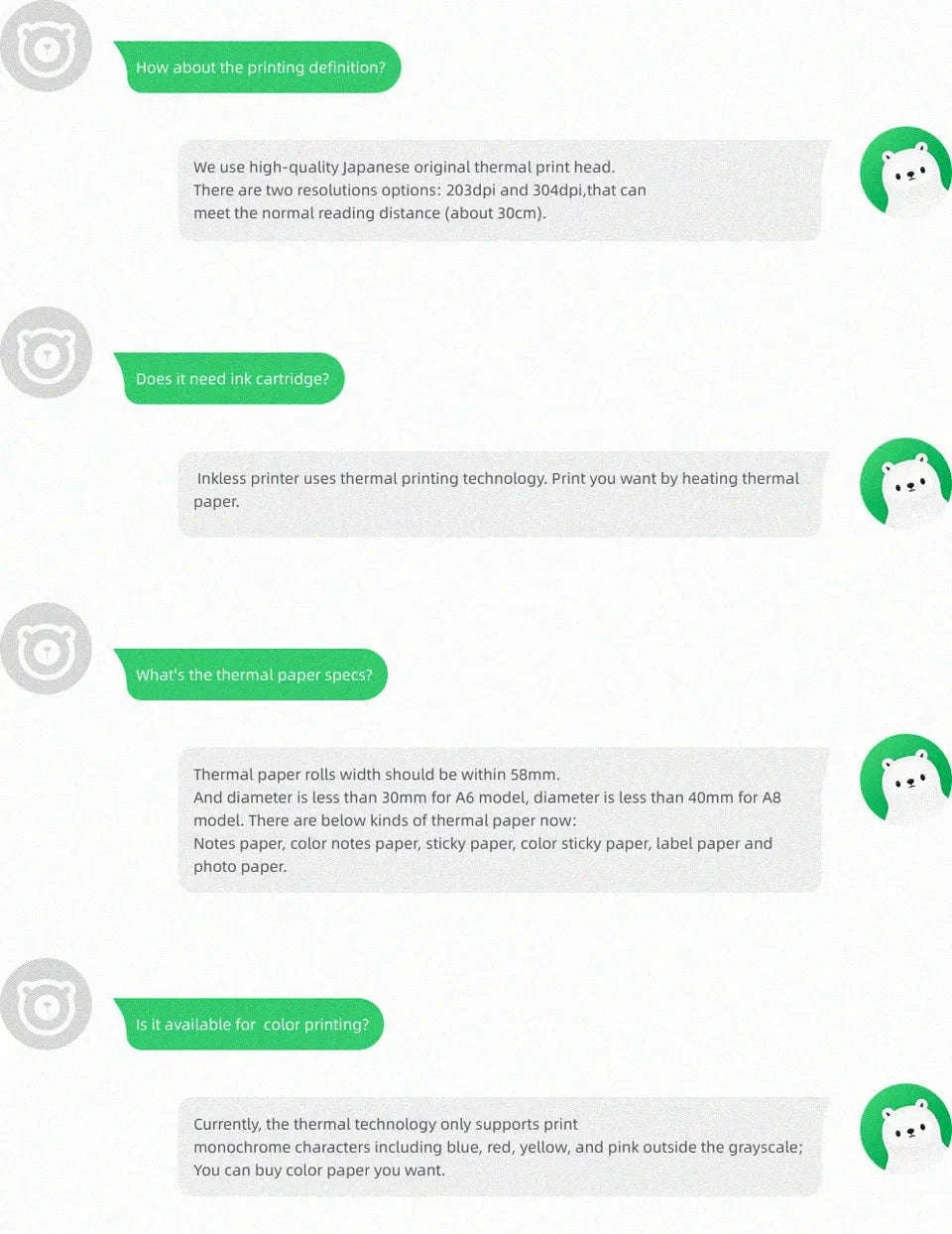 Pocket Thermal Printer 2” 304DPI Bluetooth Mini-304dpi RD Printer