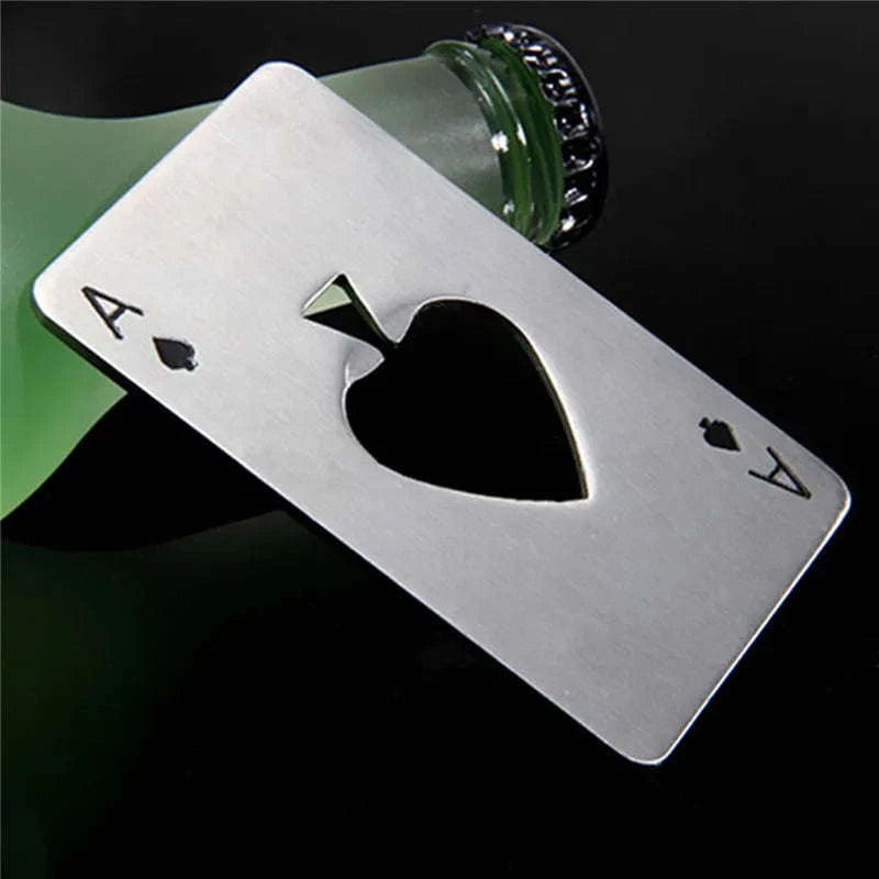 Poker Card Bottle Opener-Silver