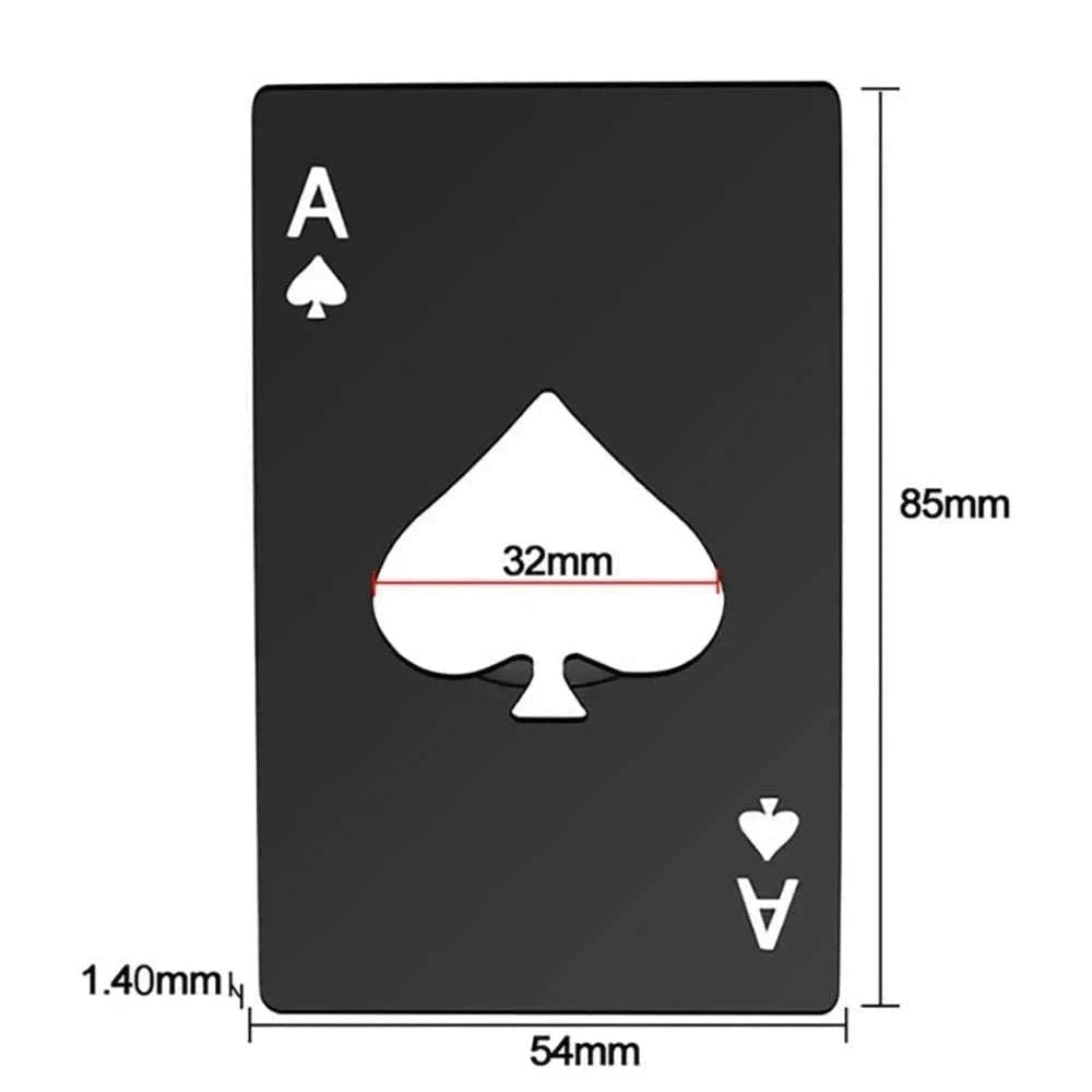 Poker Card Bottle Opener – Slim Wallet Size Metal Opener-Silver