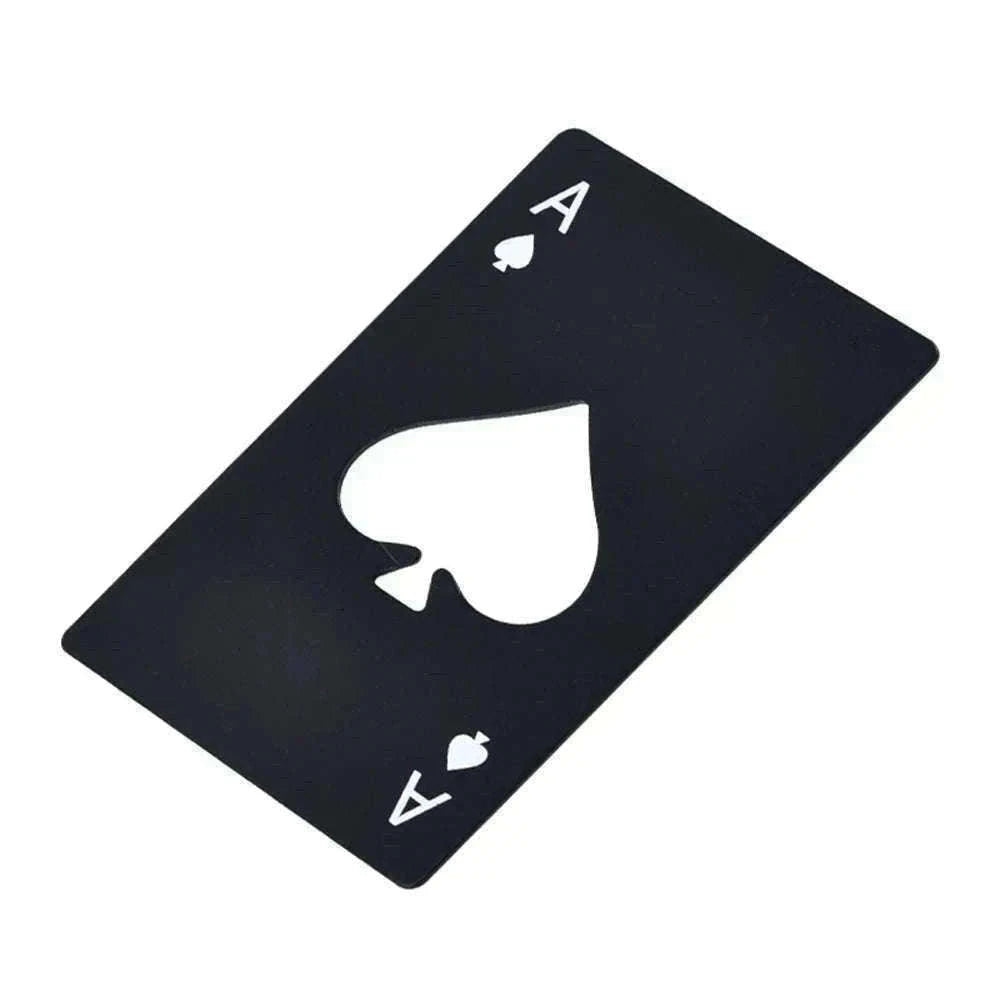 Poker Card Bottle Opener – Slim Wallet Size Metal Opener-Silver