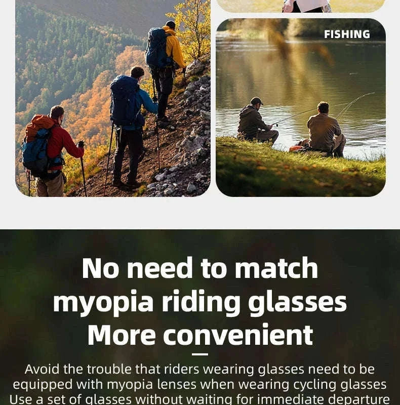 Polarized Cycling Sunglasses with Myopia Frame TR90 Sport Goggles-SP348