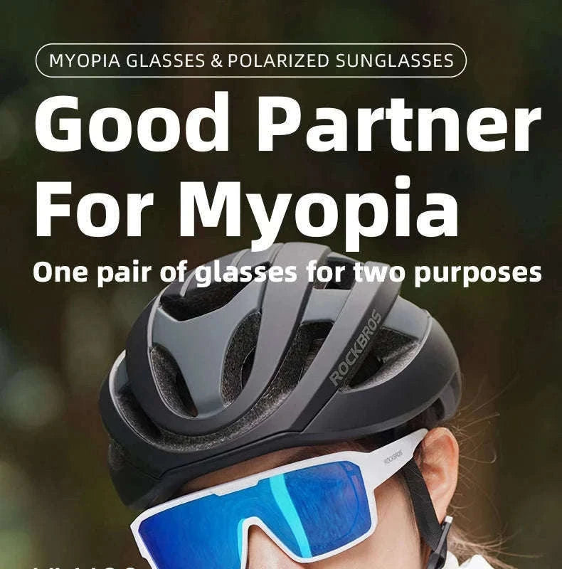Polarized Cycling Sunglasses with Myopia Frame TR90 Sport Goggles-SP348