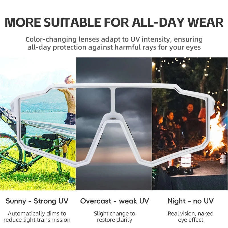 Polarized Cycling Sunglasses with TR90 Frame for Clear Outdoor Vision-SP316-4 Photochromic