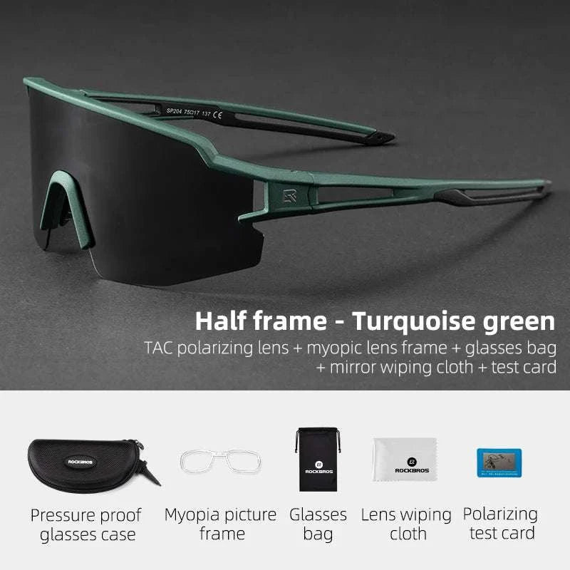 Polarized Photochromic Cycling Sunglasses UV400 TR90 Frame-10171 Polarized / Polarized / United States