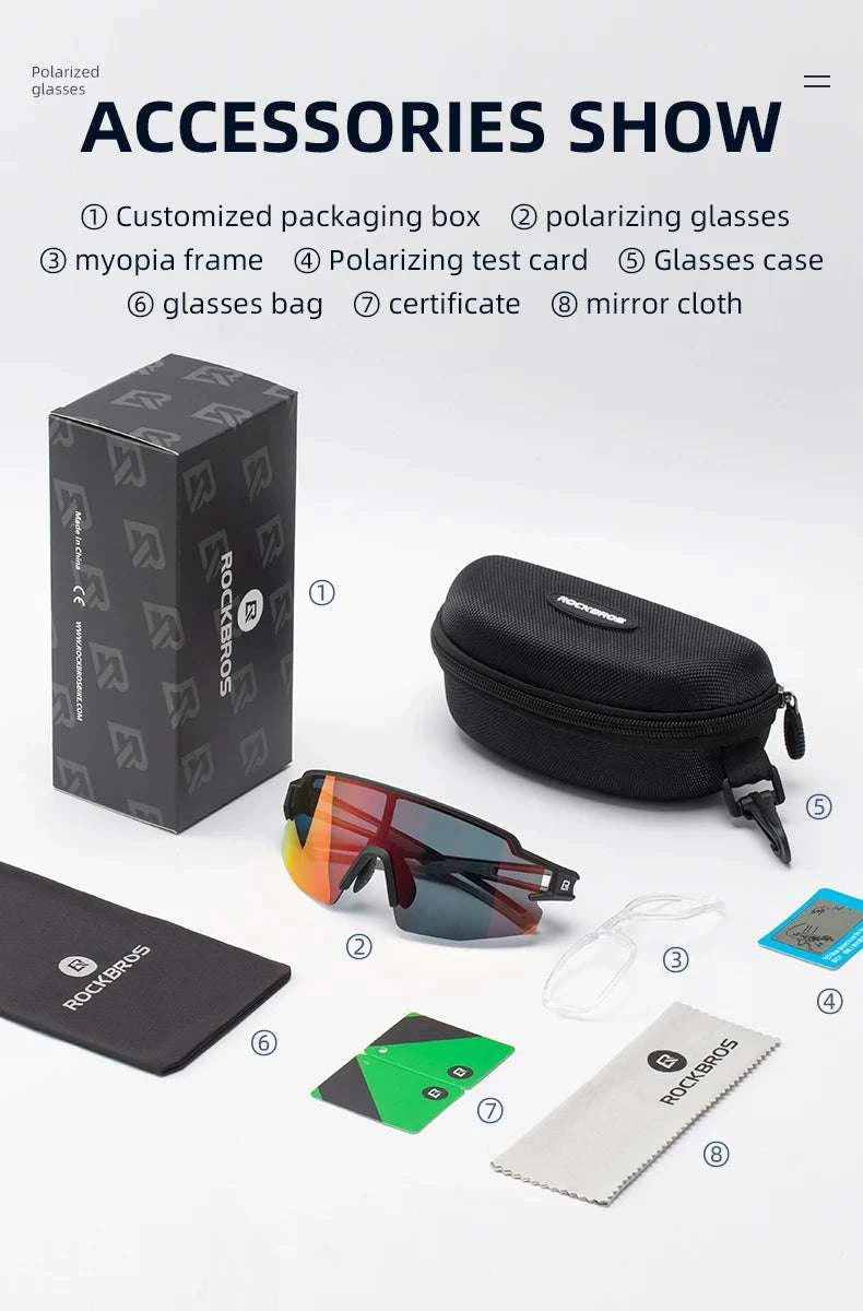 Polarized Photochromic Cycling Sunglasses UV400 TR90 Frame-10171 Polarized / Polarized / United States