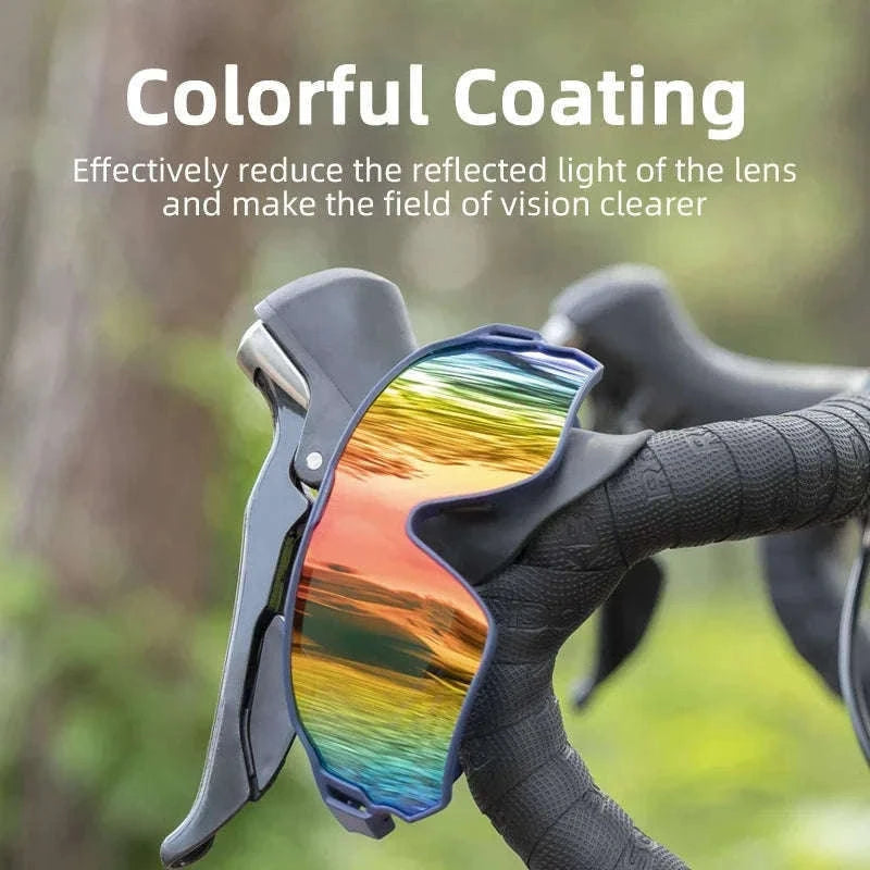 Polarized UV400 Cycling Sunglasses Large Frame TR90 Sport Glasses-10134WRD / Polarized / One Size