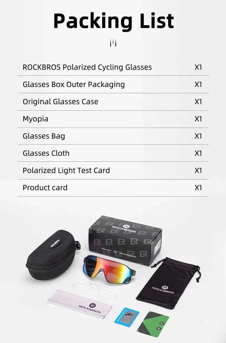 Polarized UV400 Cycling Sunglasses Large Frame TR90 Sport Glasses-10134WRD / Polarized / One Size