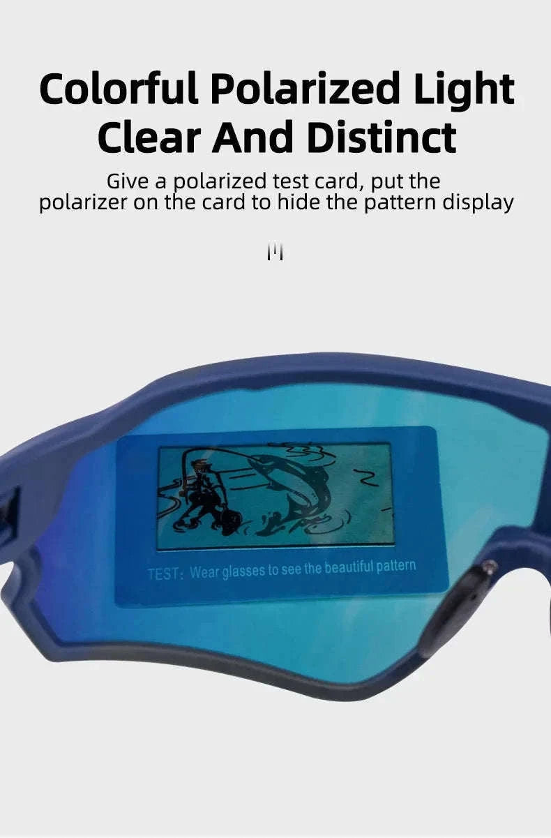Polarized UV400 Cycling Sunglasses Large Frame TR90 Sport Glasses-10134WRD / Polarized / One Size