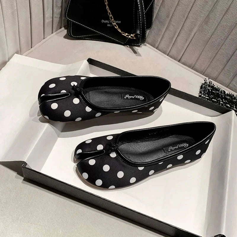 Polka Dot Women Retro Ballet Flats-polka dot / 38
