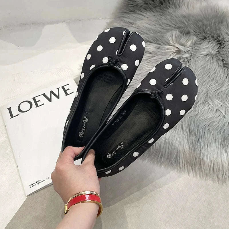 Polka Dot Women Retro Ballet Flats-polka dot / 38