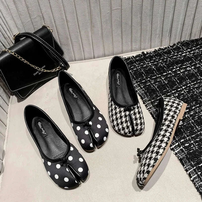 Polka Dot Women Retro Ballet Flats-polka dot / 38