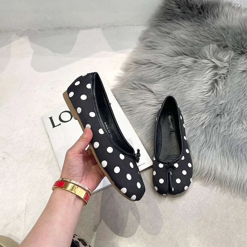 Polka Dot Women Retro Ballet Flats-polka dot / 38