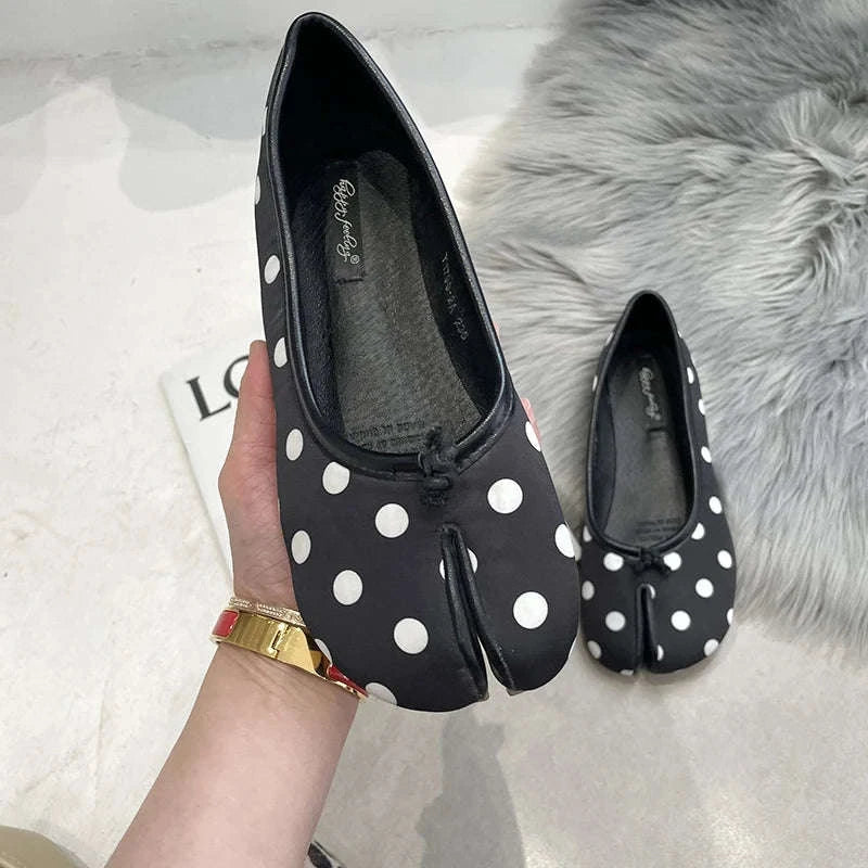Polka Dot Women Retro Ballet Flats-polka dot / 38