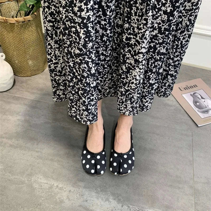 Polka Dot Women Retro Ballet Flats-polka dot / 38