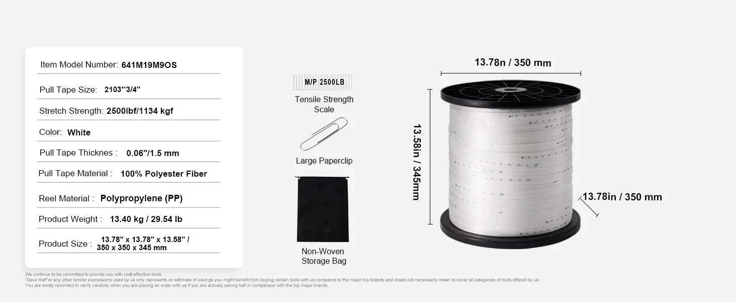 Polyester Pull Tape Flat Rope for Cable Pulling and Conduit Work-