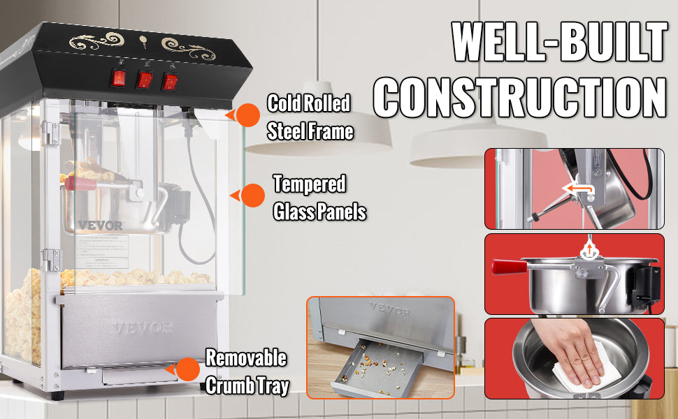 8 Oz Countertop Popcorn Maker Machine