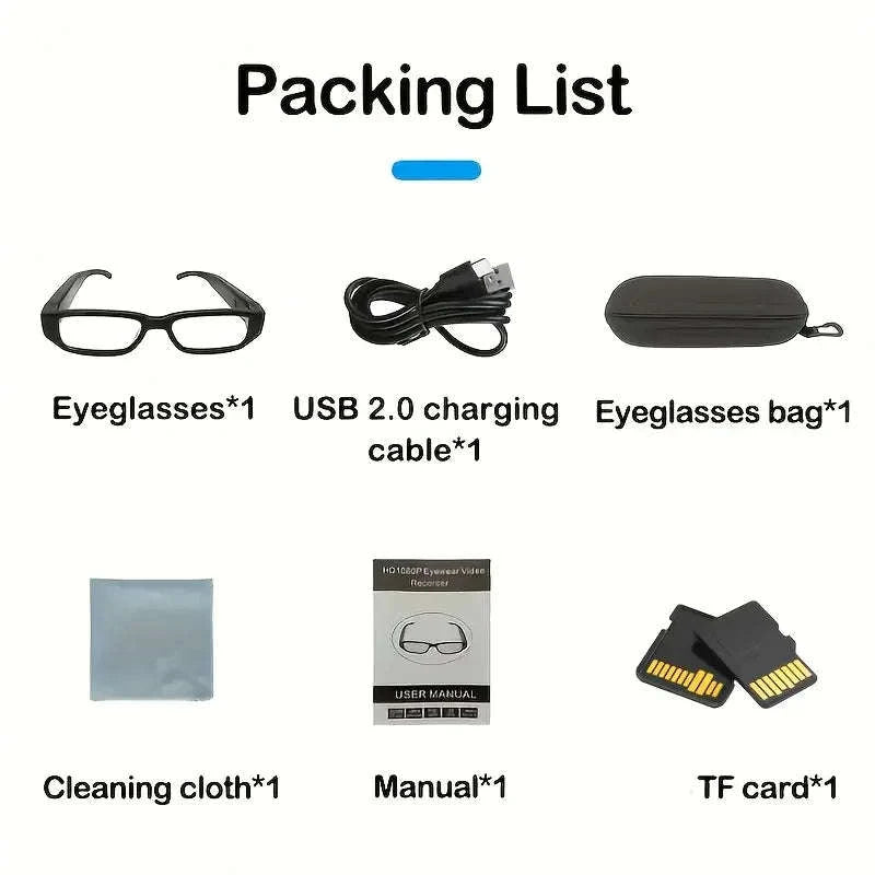 Portable 1080P HD Mini Glasses Camera-Glasses A