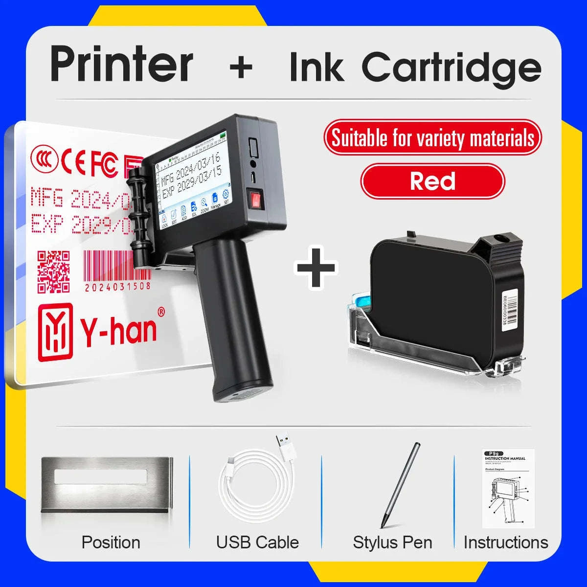 Portable 12.7mm Inkjet Printer for Expiry Dates, Barcodes & QR Codes-printer / China Mainland