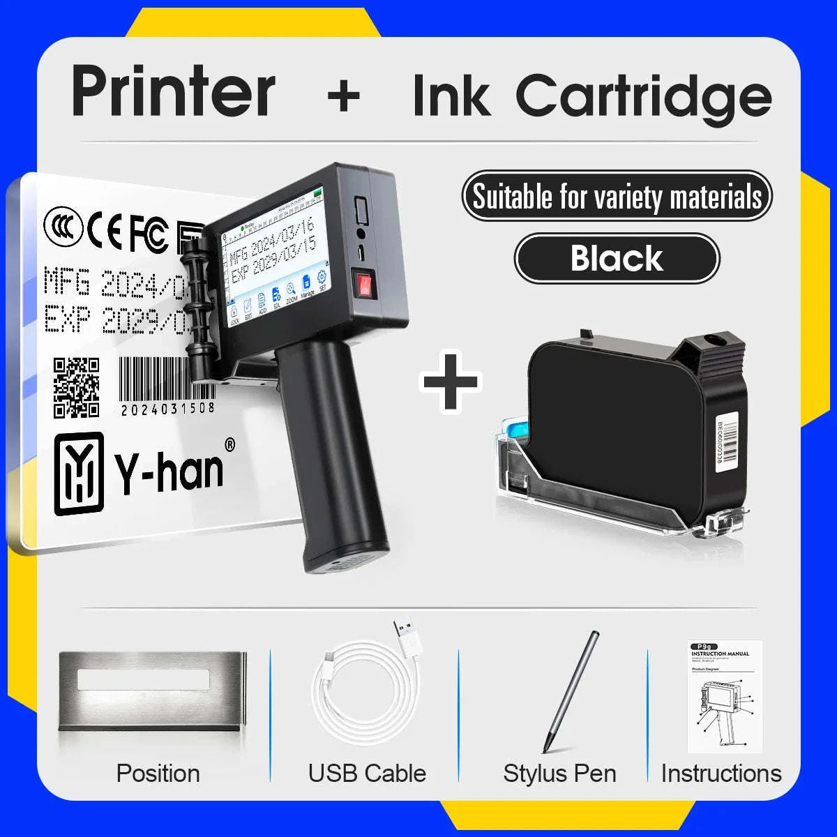 Portable 12.7mm Inkjet Printer for Expiry Dates, Barcodes & QR Codes-printer / China Mainland