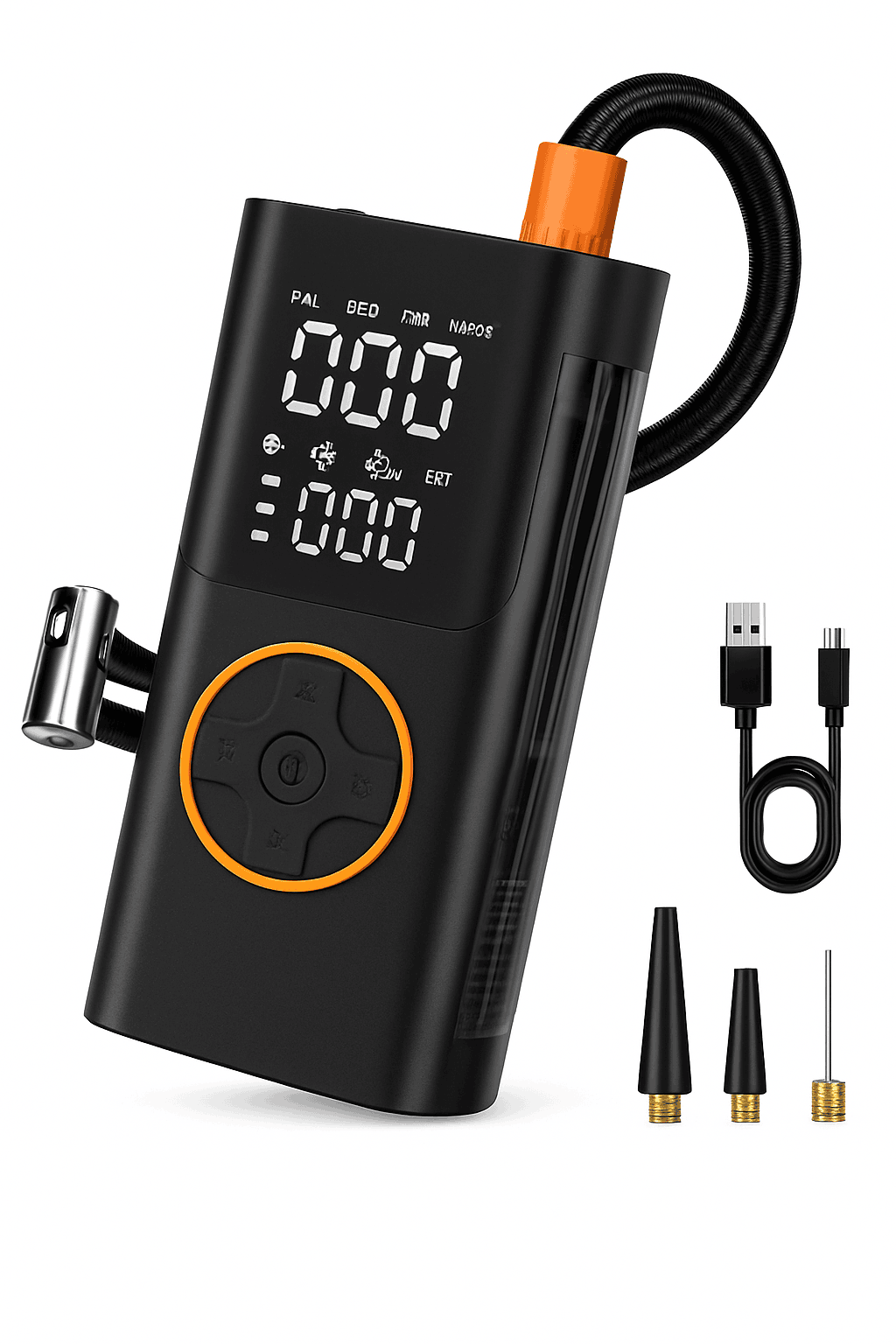 Portable 150PSI Tire Inflator Air Pump with Power Bank & LED Light-black / United States