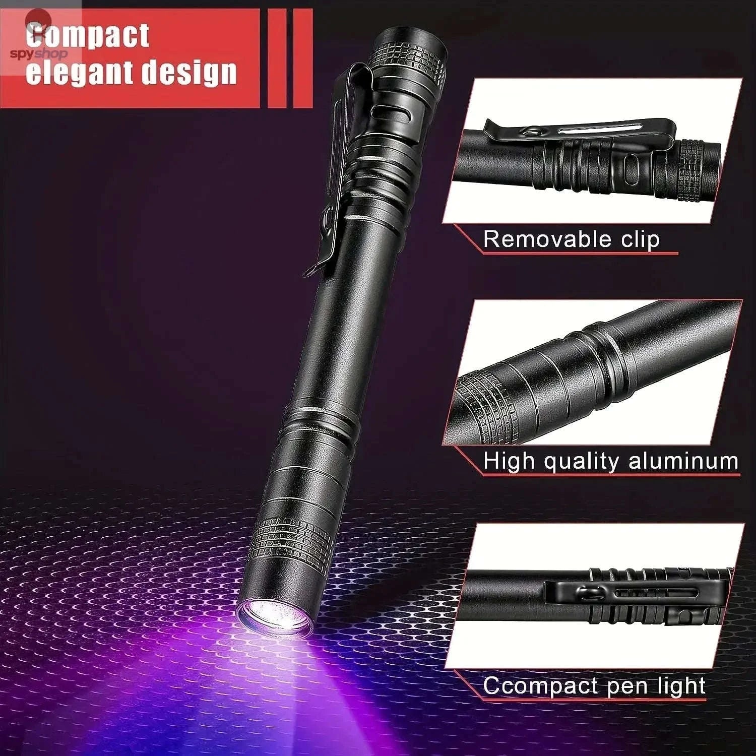 Portable 395nm UV Flashlight – High-Precision Detection & Pocket-Ready Design-Short-8PCS