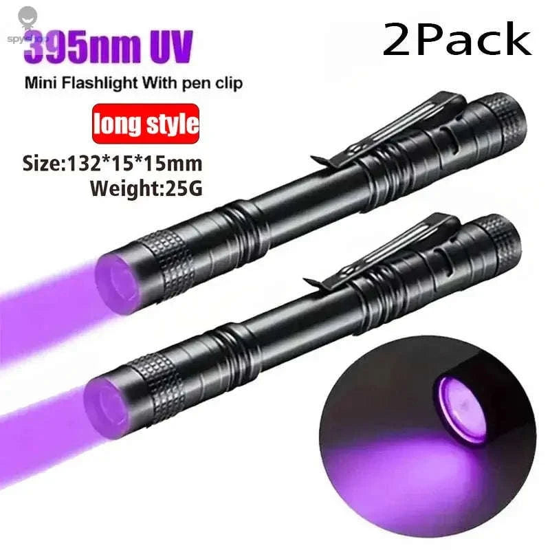 Portable 395nm UV Flashlight – High-Precision Detection & Pocket-Ready Design-Short-8PCS