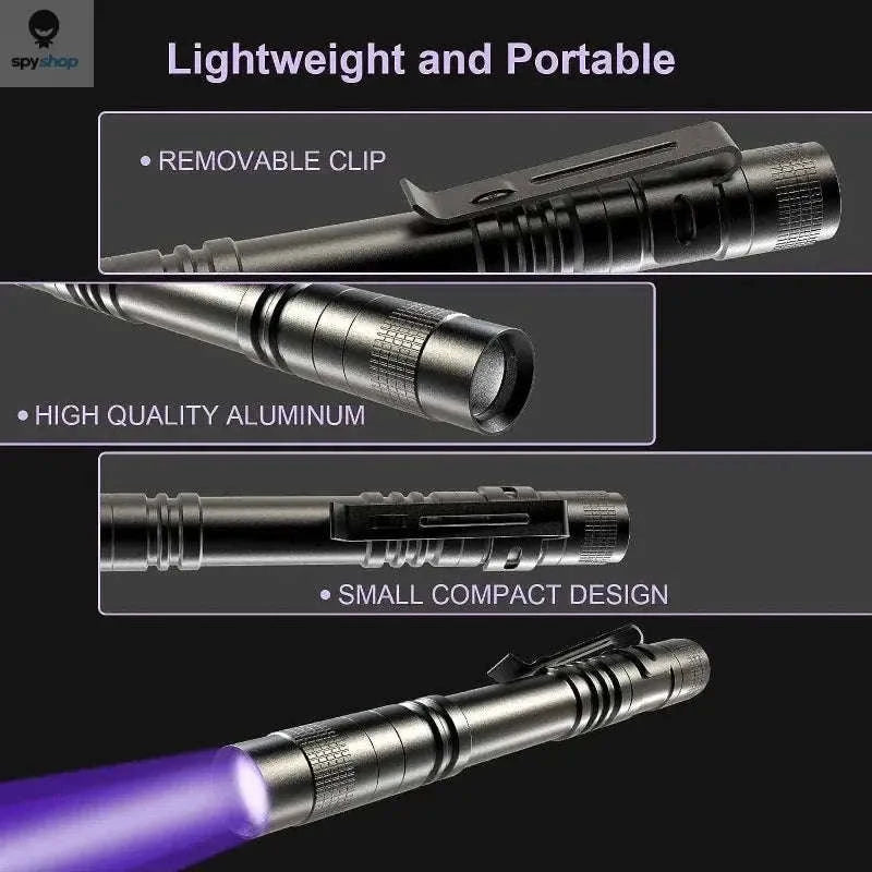 Portable 395nm UV Flashlight – High-Precision Detection & Pocket-Ready Design-Short-8PCS