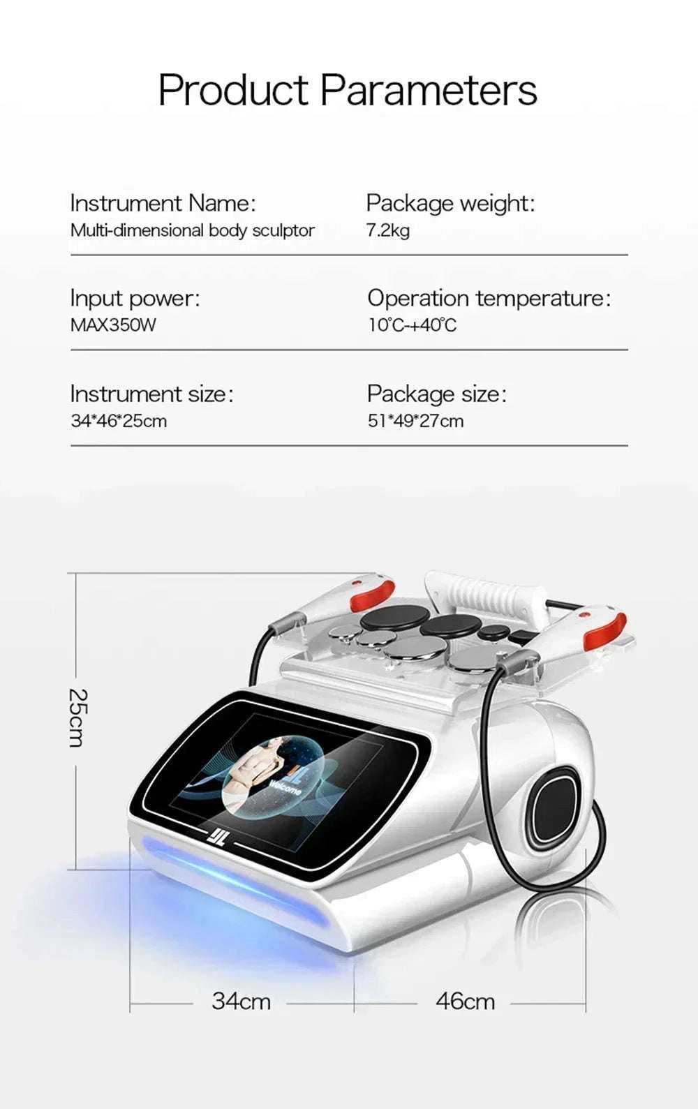 Portable 448kHz RF Tecar Therapy Body Slimming Machine-EU PLUG / Poland