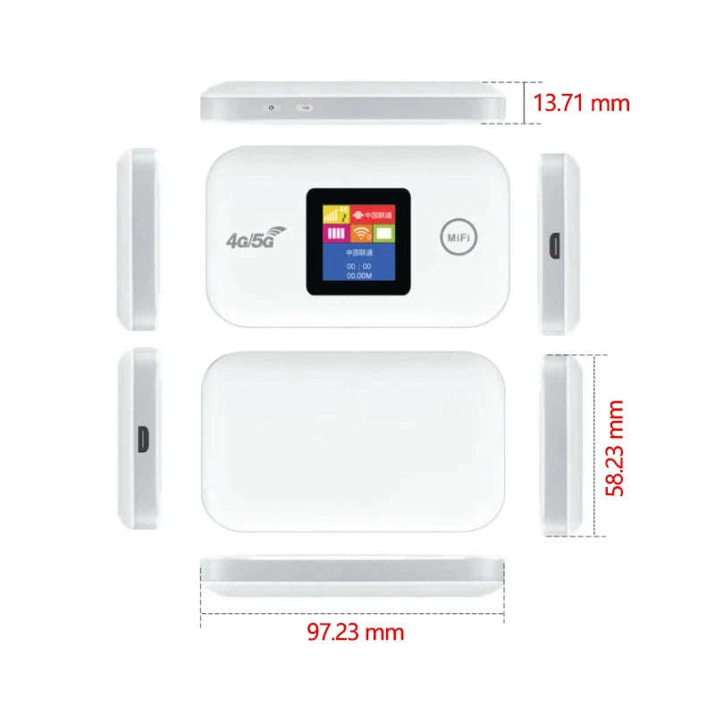 Portable 4G Mobile WiFi Router with SIM Slot-White