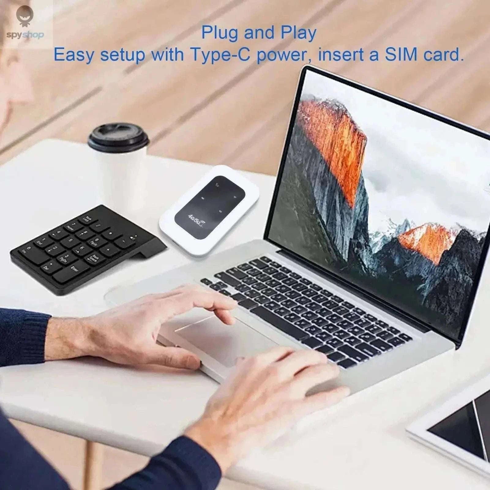 Portable 4G WiFi Hotspot Device – 300Mbps Travel Router for Reliable Mobile Internet-WHITE