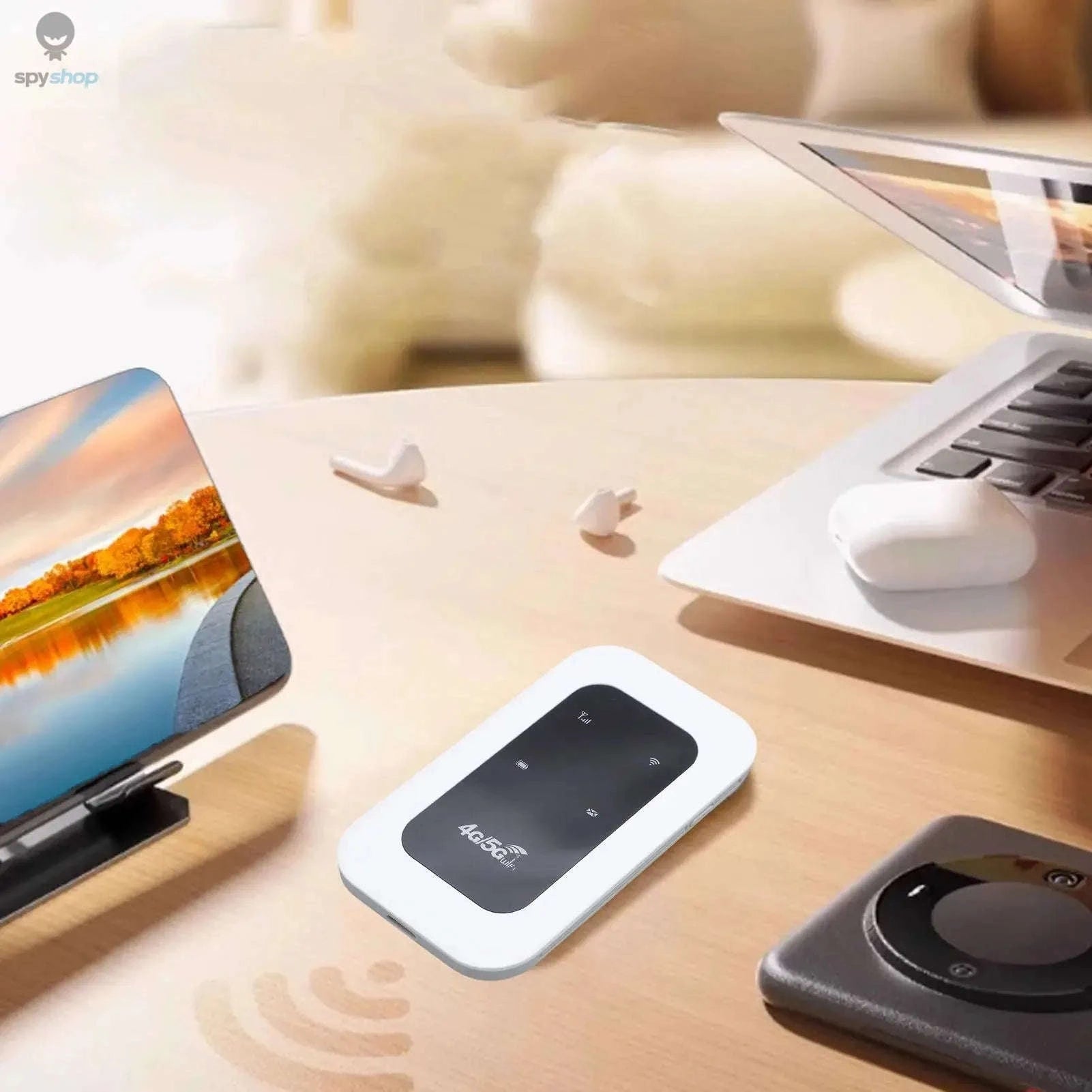 Portable 4G WiFi Hotspot Device – 300Mbps Travel Router for Reliable Mobile Internet-WHITE