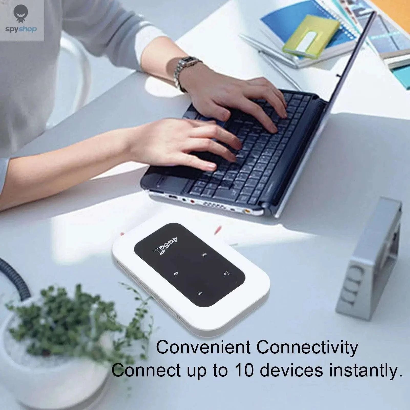 Portable 4G WiFi Hotspot Device – 300Mbps Travel Router for Reliable Mobile Internet-WHITE