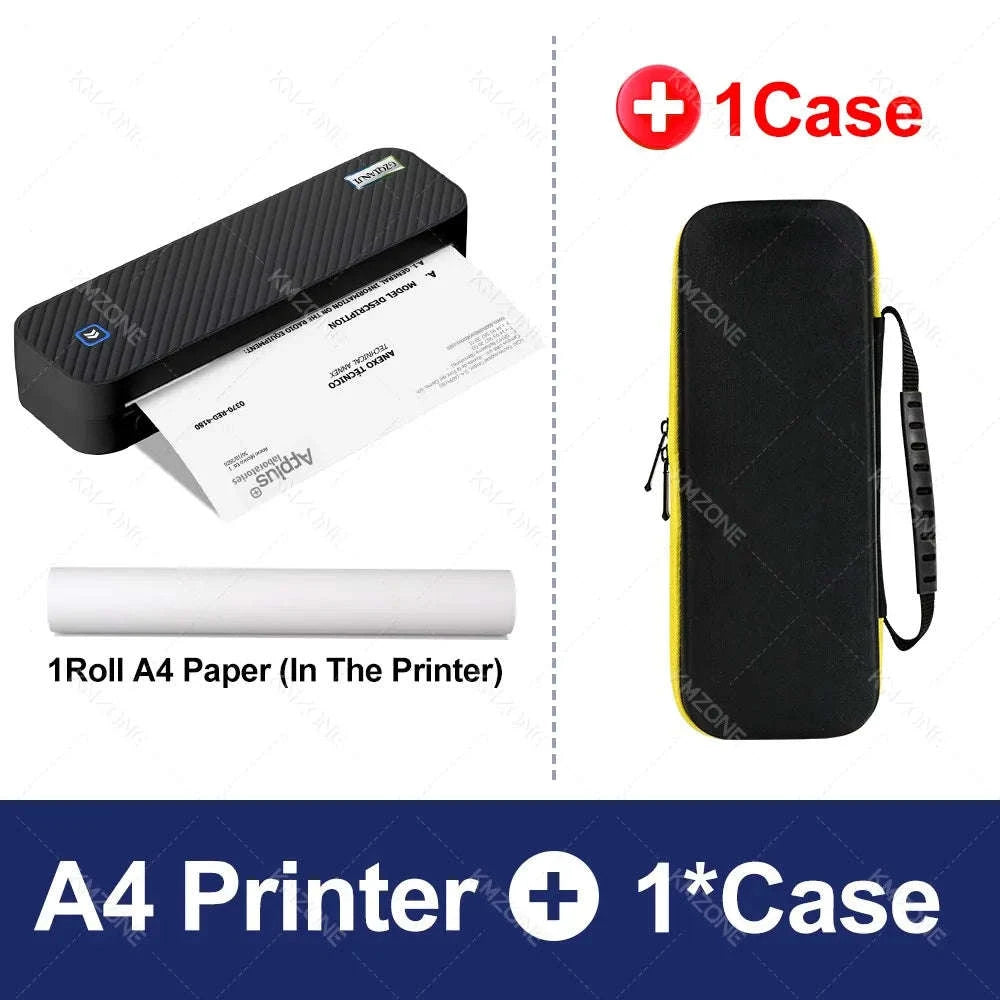 Portable A4 Thermal Printer-2Rolls100pcs 1Case
