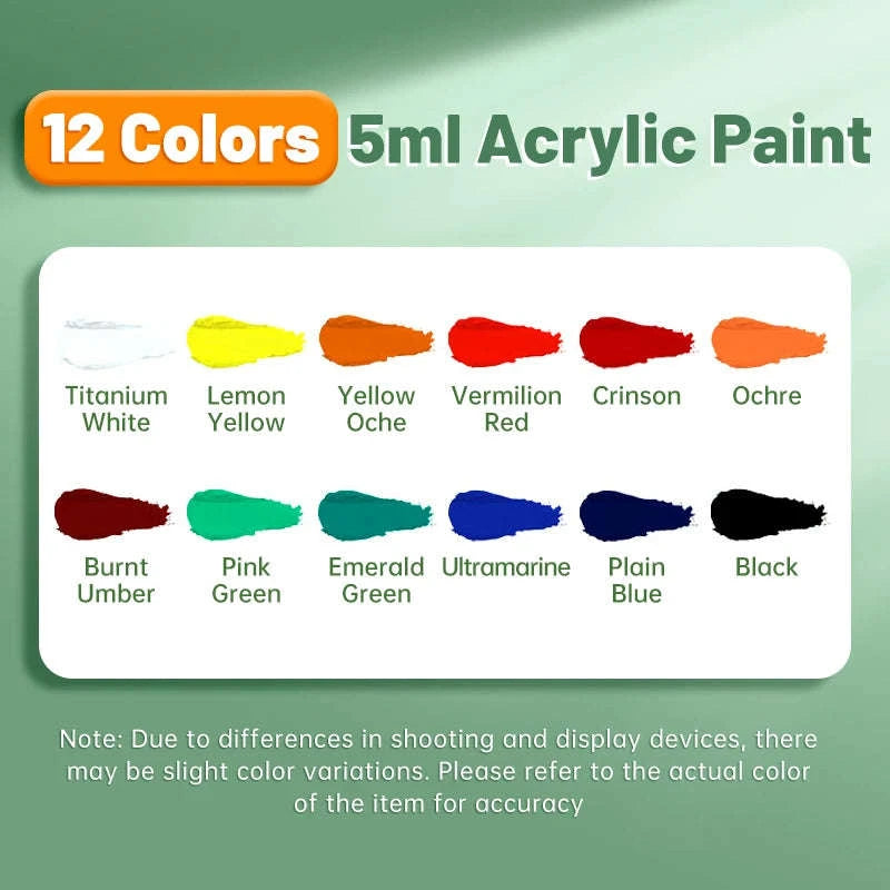 Portable Acrylic Paint Set with 12, 18 or 24 Colors-24 Colors / CHINA