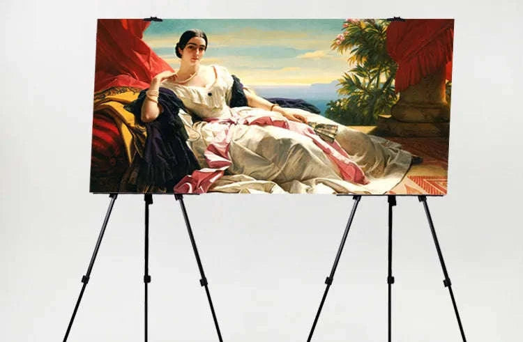 Portable Adjustable Metal Sketch Easel-Black-Iron-Easel