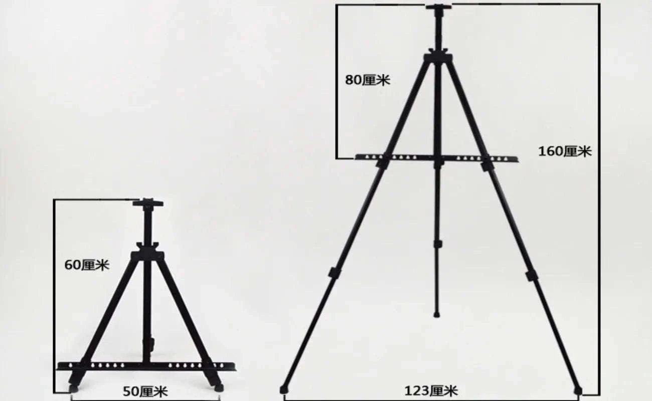 Portable Adjustable Metal Sketch Easel for Indoor & Outdoor Art-black