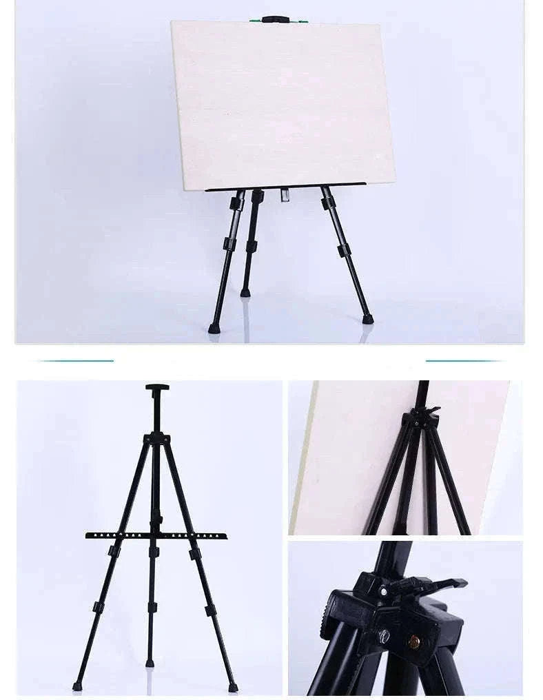 Portable Adjustable Metal Sketch Easel for Indoor & Outdoor Art-black