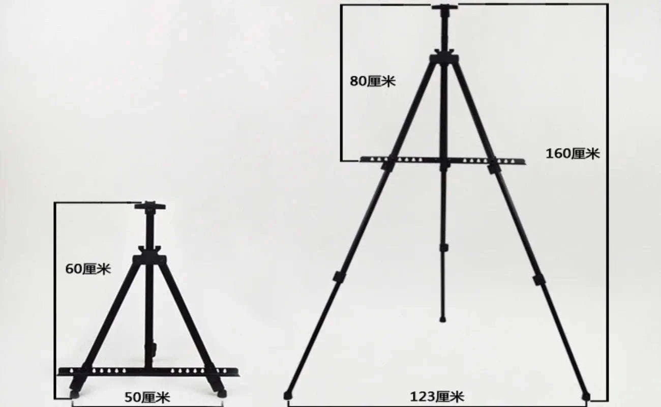 Portable Adjustable Metal Sketch Easel for Indoor & Outdoor Art-black