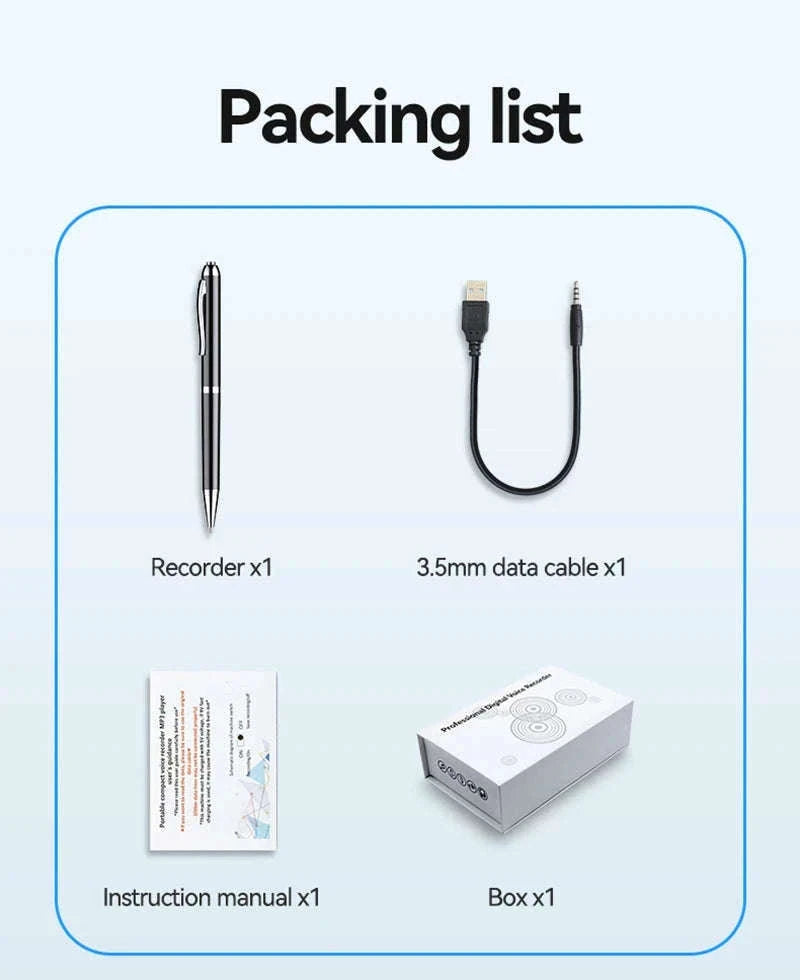 Portable AI Voice Recorder Pen With Transcription and Translation-16GB