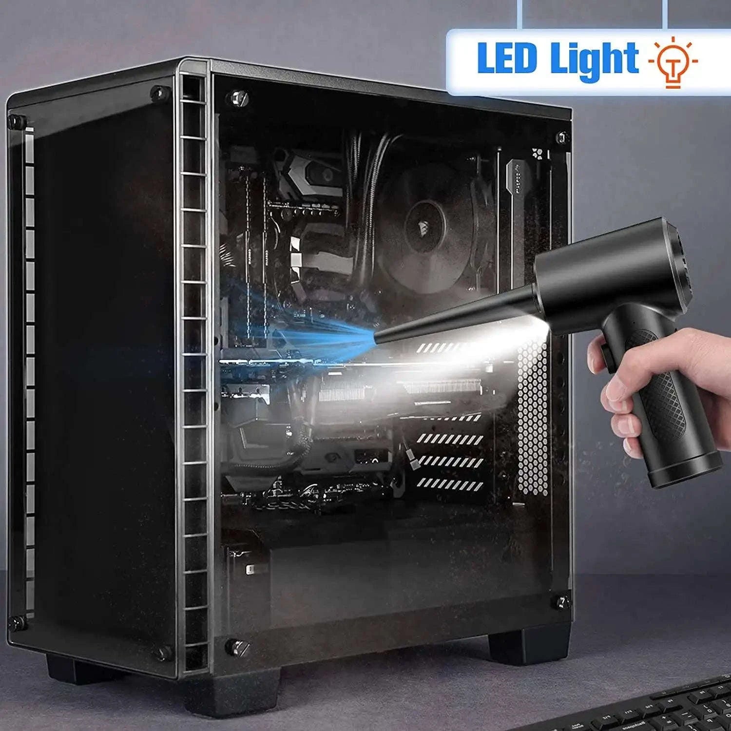 Portable Air Duster 51000RPM Cordless Blower with LED-4000 mAh