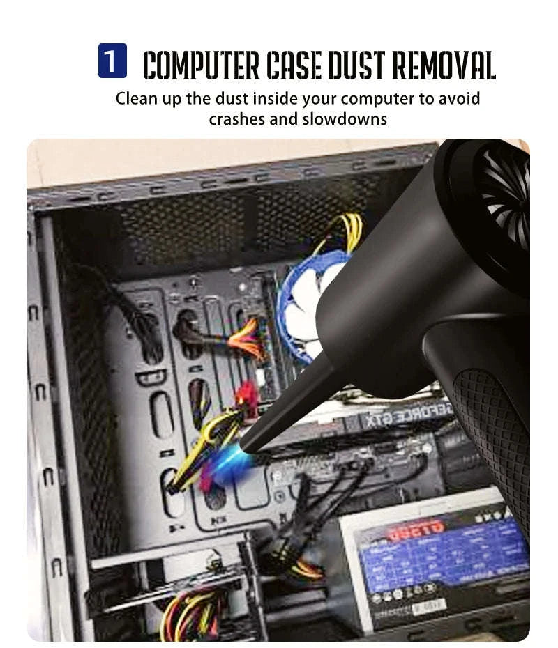 Portable Air Duster 51000RPM Cordless Blower with LED-4000 mAh