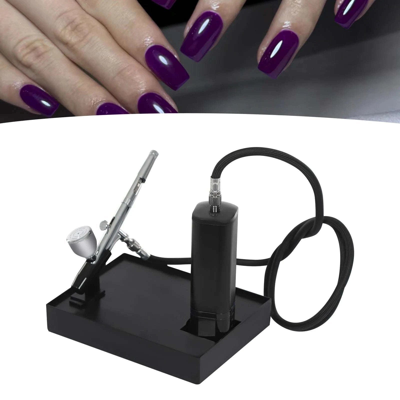 Portable Airbrush Kit with Compressor 10W Cordless Spray Gun Set-black / United States