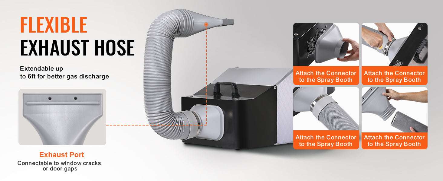 Portable Airbrush Spray Booth with Dual Fans, LED Lights & Hose-United States