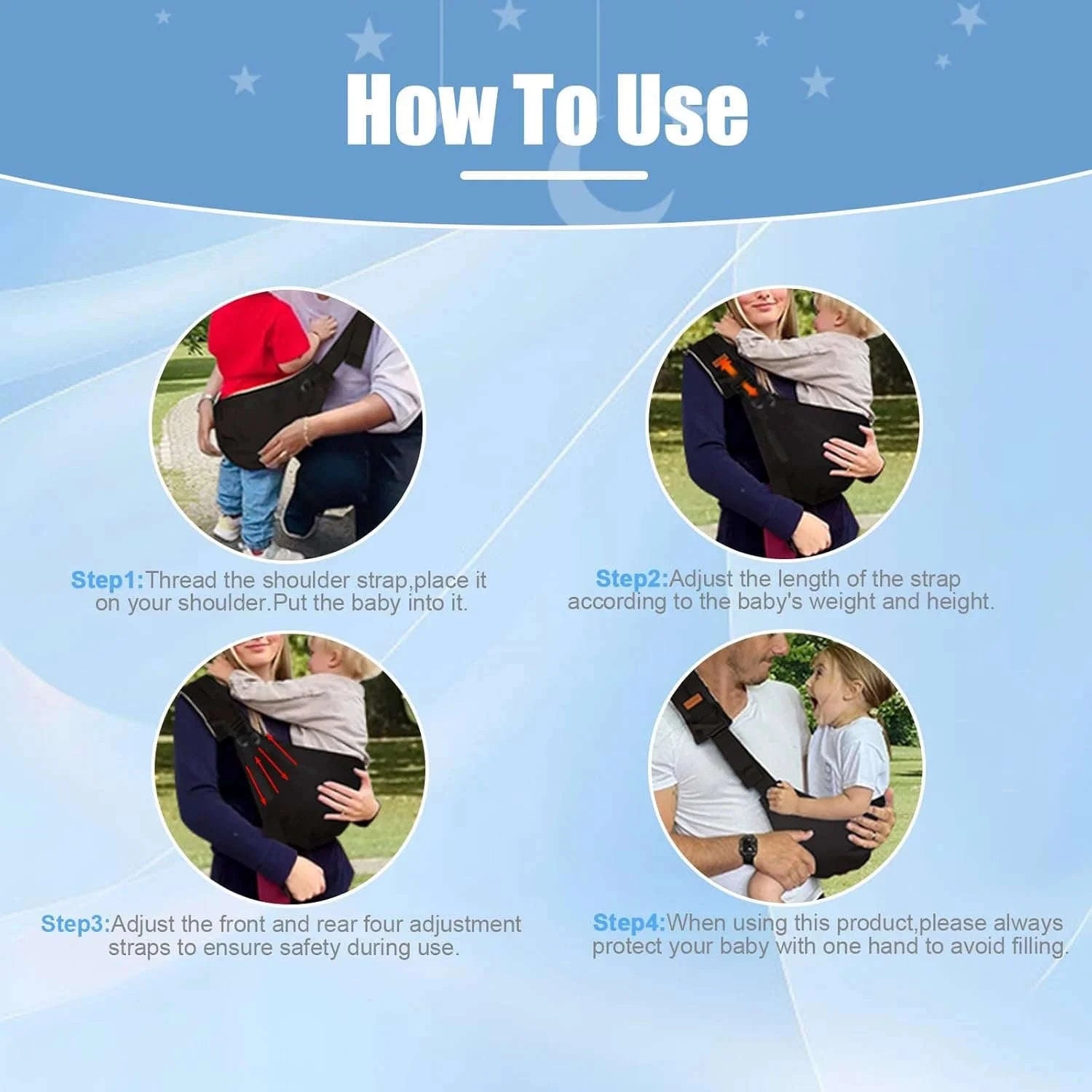 Portable Baby Carrier Wrap Toddler Sling-China Black / CHINA