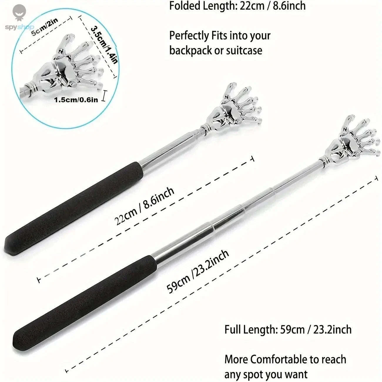 Portable Back Scratcher – Extendable Stainless Steel Relief Tool-BALCK