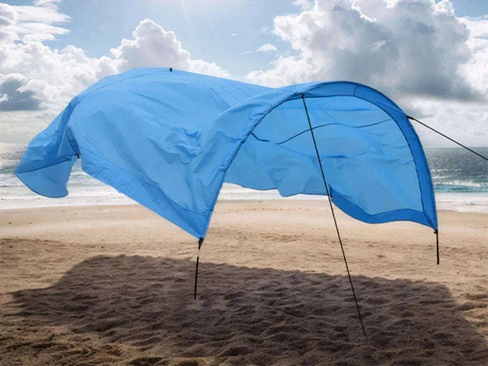 Portable Beach Sun Shelter for 4-8 People, 200 Sq. Ft.-Blue