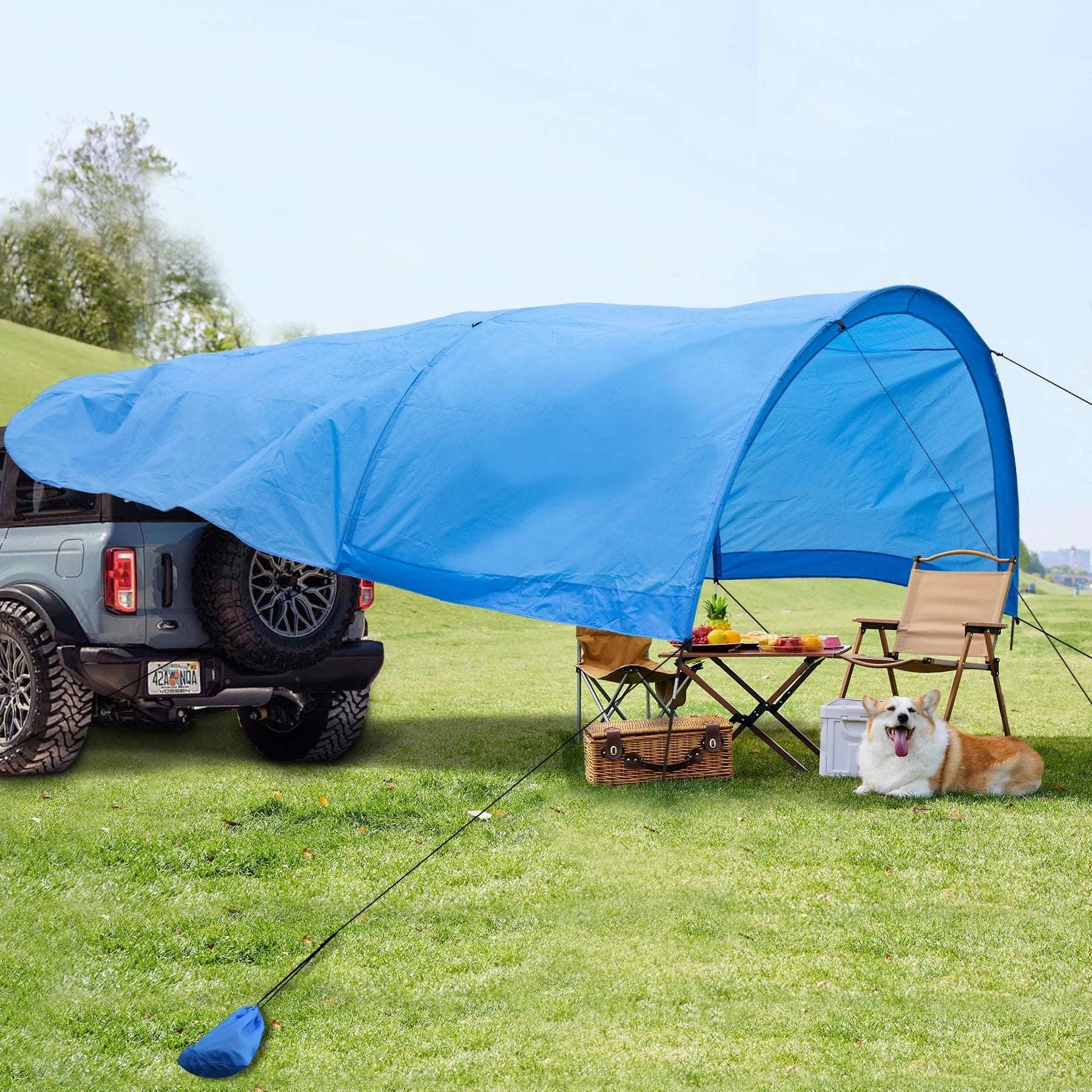 Portable Beach Sun Shelter for 4-8 People, 200 Sq. Ft.-Blue